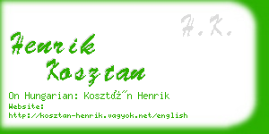 henrik kosztan business card